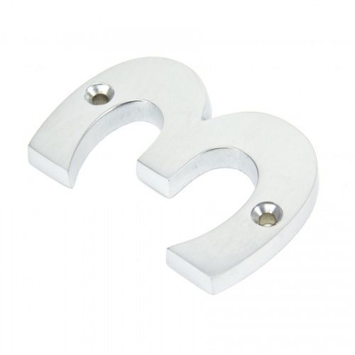 Satin Chrome Numeral No '3'